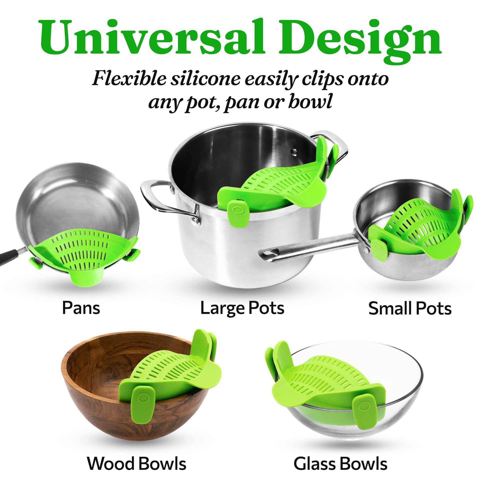 Multifunctional drain basket for household kitchens, wide-rimmed silicone rice rinser, silicone pot rim drainer