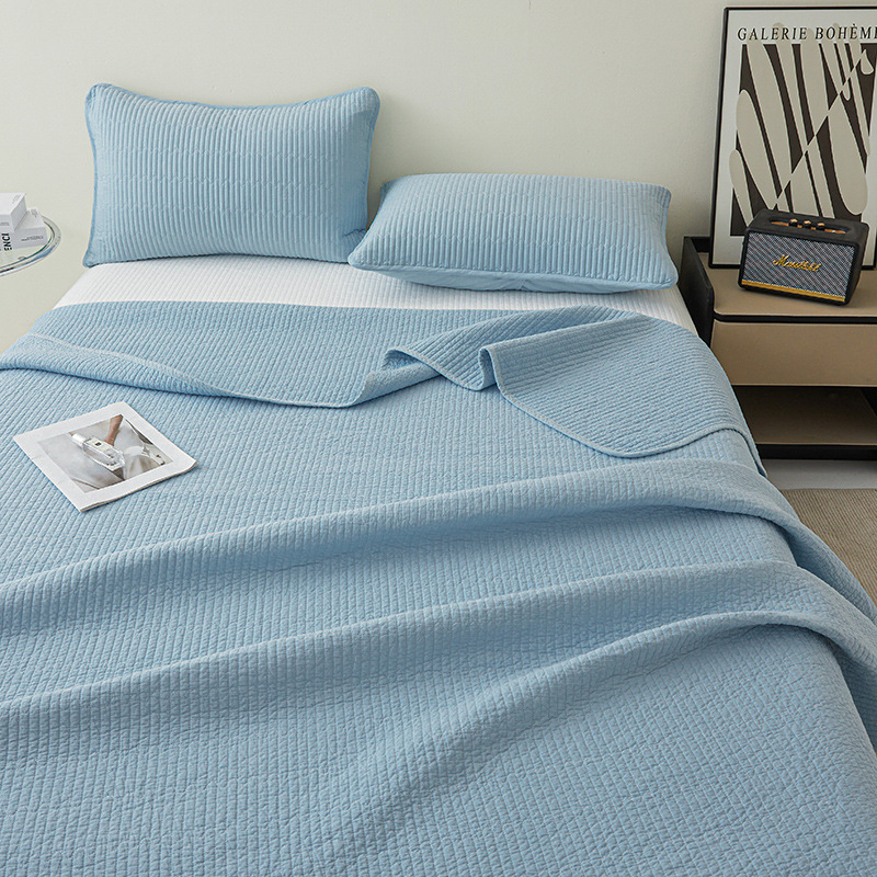 Double-sided 100% cotton three-piece bed sheet set, 100% pure cotton washed cotton bed sheet, cotton filling, tatami mat, suitable for all seasons.