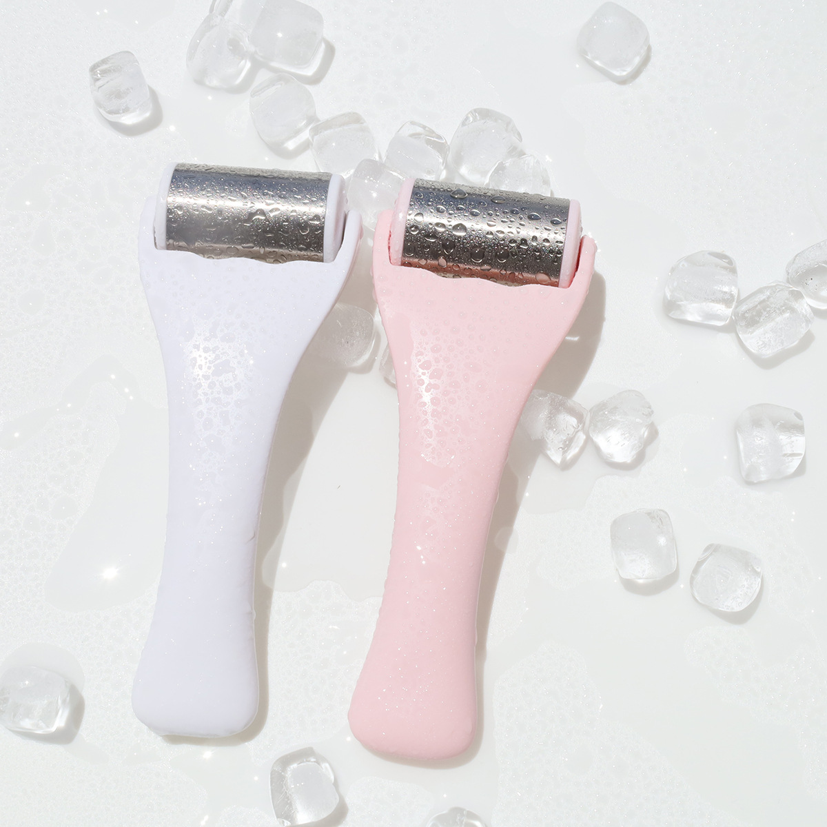 Facial beauty massage and care tool, stainless steel cooling roller, facial lifting and firming massage, cold compress, ice skin roller.