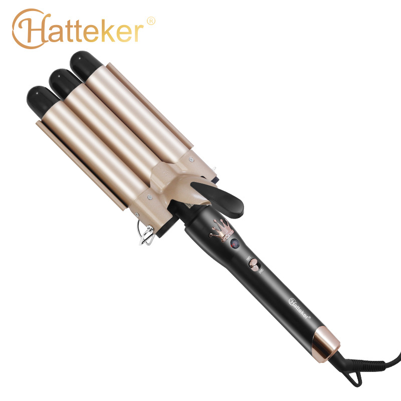 25mm Three-Barrel Curling Iron for Waist Curls, Small Curling Iron for Waist Curls, Large Curling Iron