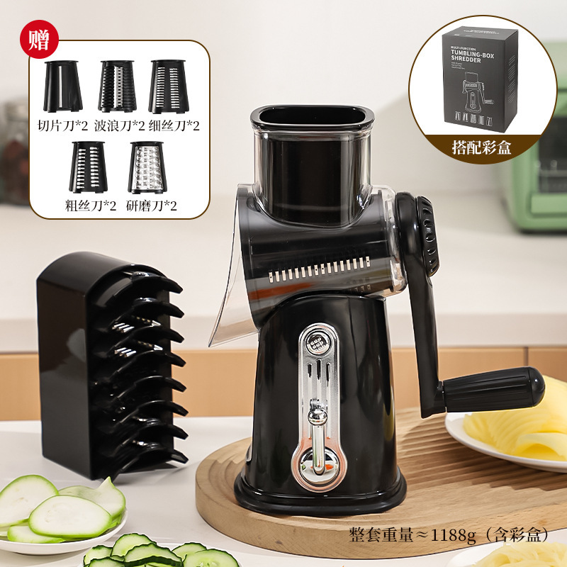 Cross-border multi-functional vegetable cutter, hand-cranked roller, grater, slicer, household potato grater, slicer and vegetable cutter
