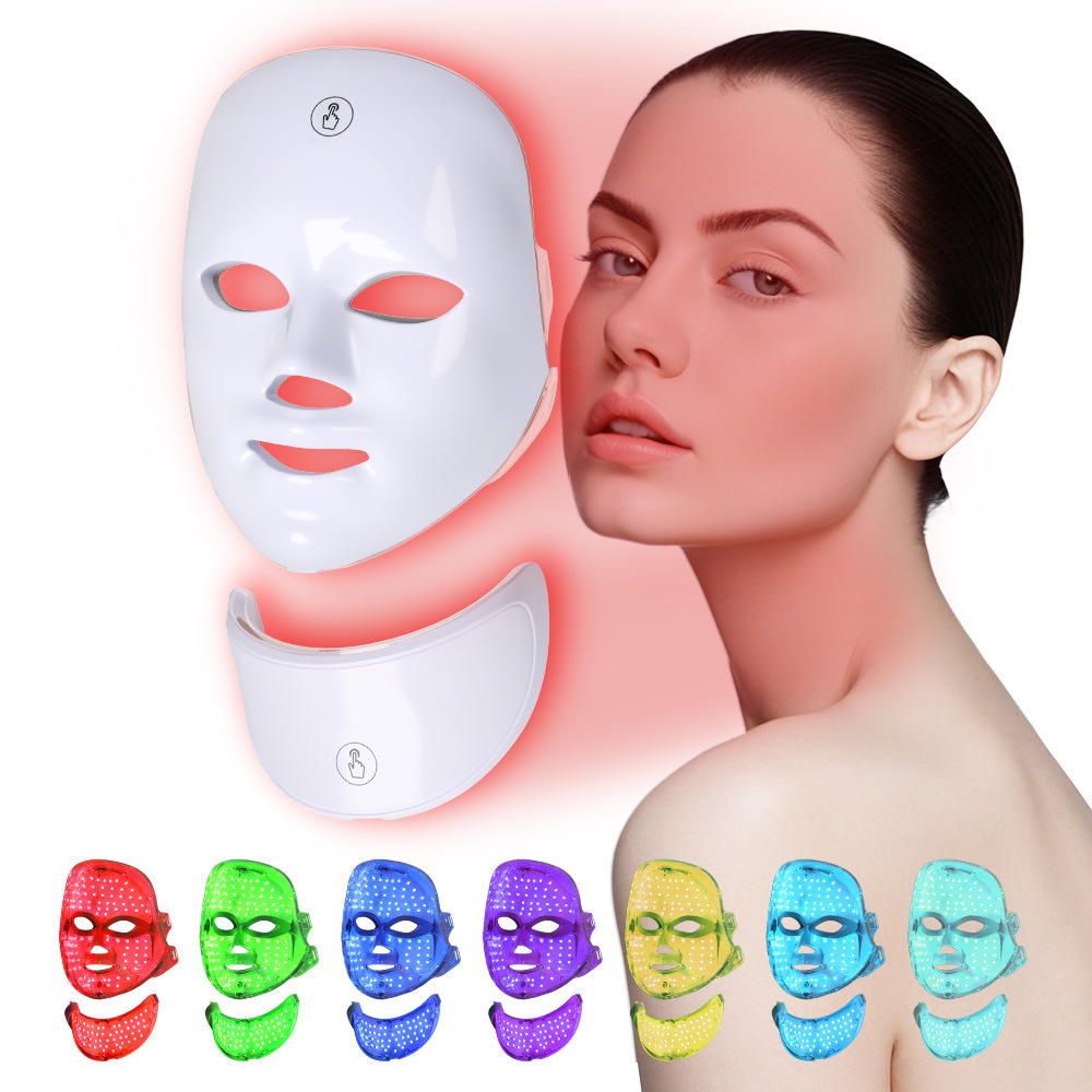 Cross-border photon skin rejuvenation device, LED red and blue light device, facial mask, large LED light panel, home use, face and neck irradiation electronic mask device