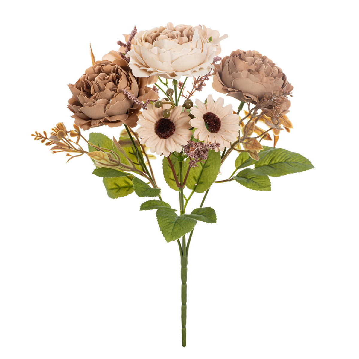 Realistic retro 5-head Persian peony artificial flower bouquet for living room, bedroom, dining table decoration, hotel decoration manufacturer wholesale