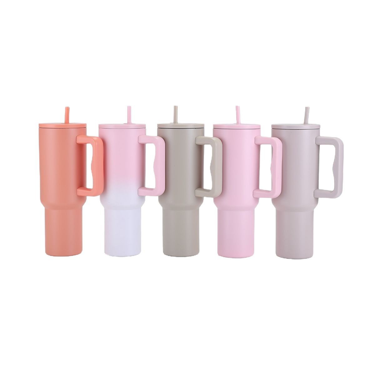 Cross-border 3rd generation 40oz stainless steel insulated mug with handle and straw, giant ice cup for outdoor and car use.