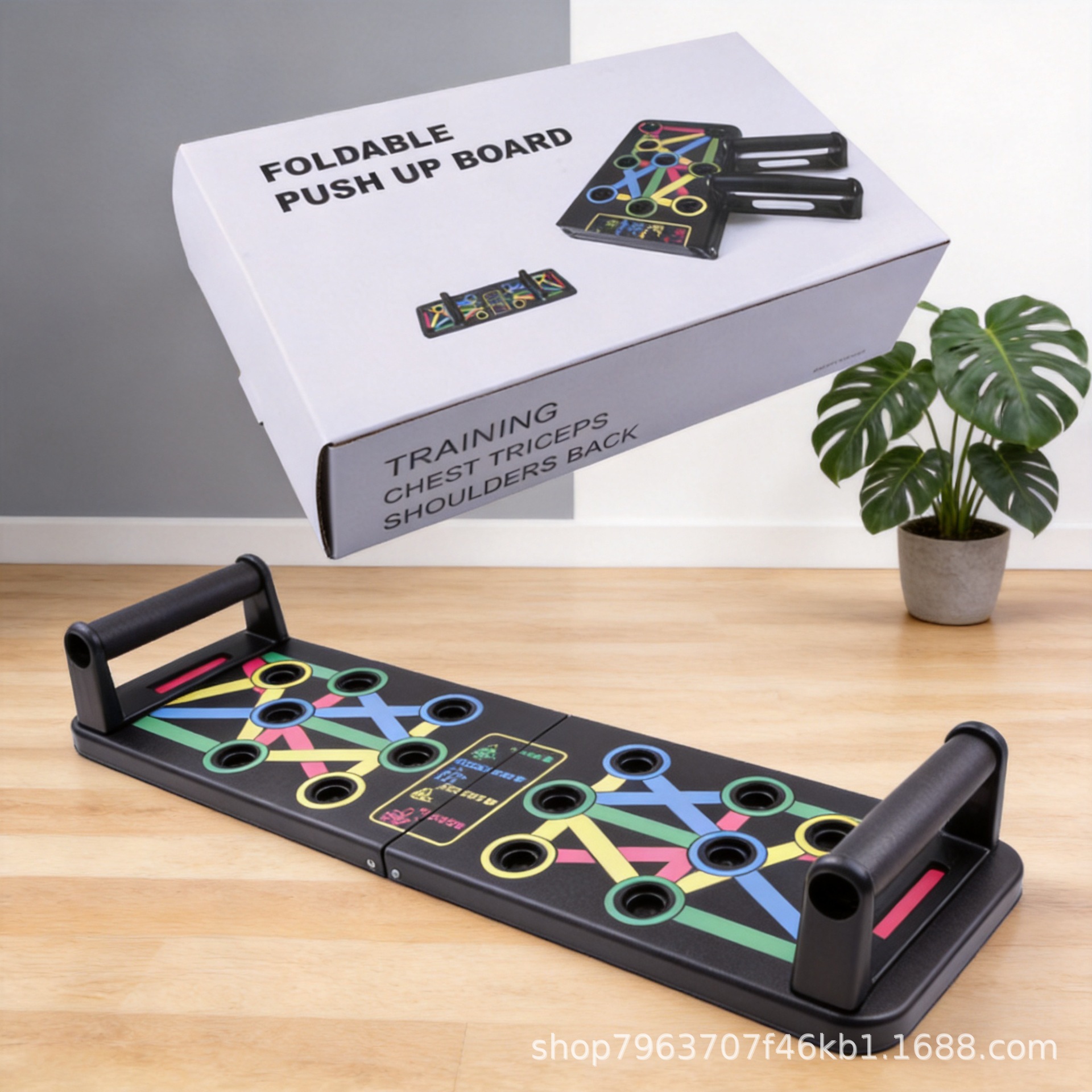 Foldable push-up board, multi-functional home fitness equipment, portable cross-border abdominal exerciser, arm and chest muscle trainer.