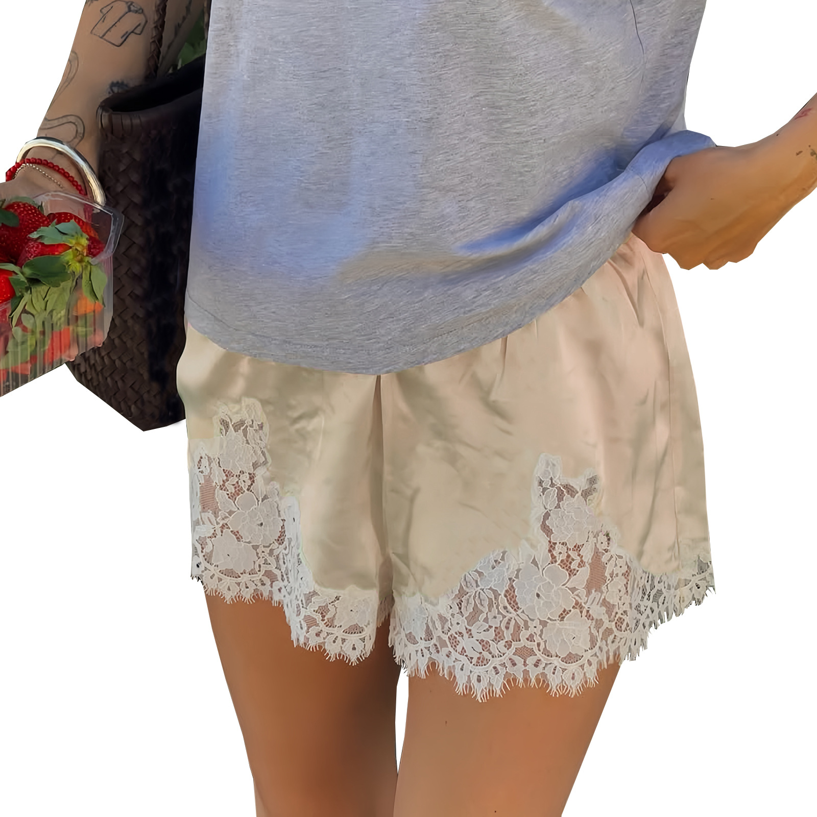 The new 2026 lace lace wide shorts are designed with a stylish and casual style. They are perfect for cross-border commuting to Europe and America