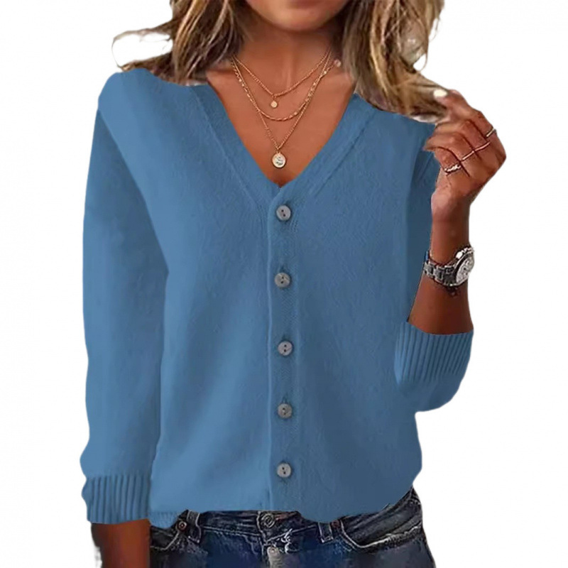 Women's knitted cardigan, spring/summer knitted coat, long-sleeved sweater, plus size autumn coat, women's cross-border sweater coat