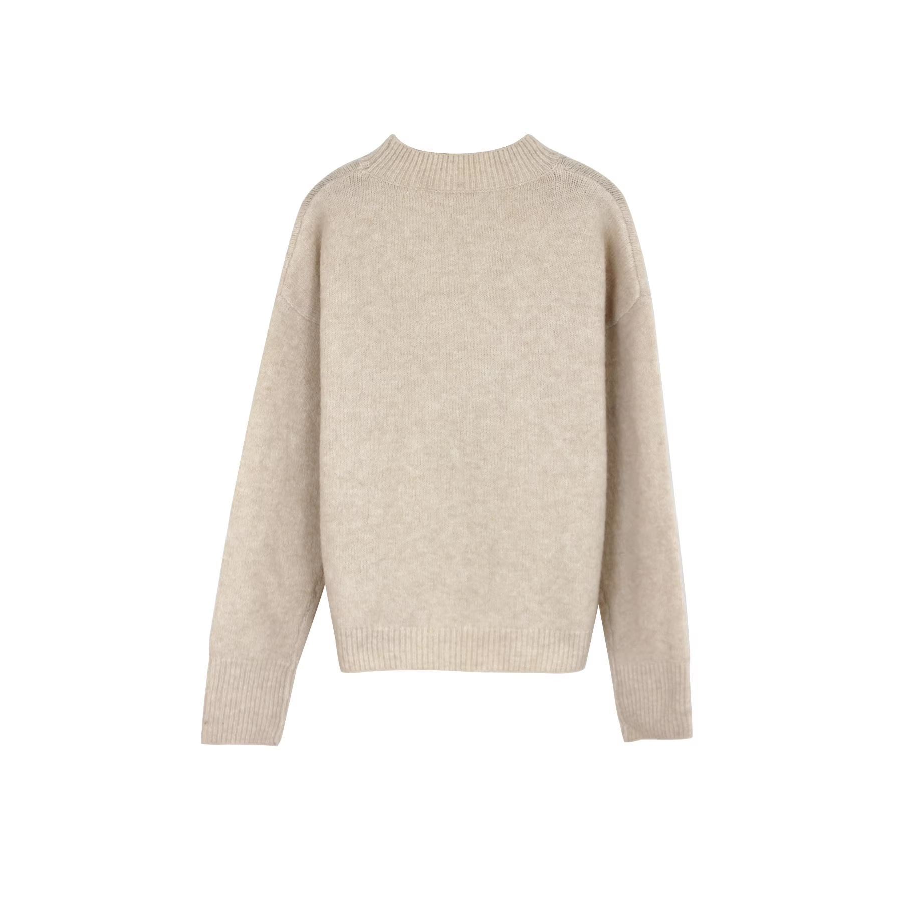 Women's knitted round-neck pullover with long sleeves, elegant spring style, from the original manufacturer of Amazon for cross-border trade in Europe and America