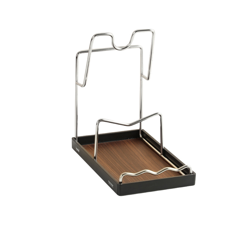 Pot lid rack, kitchen countertop, multi-functional spatula and spoon storage rack, stainless steel sitting pot lid placement device