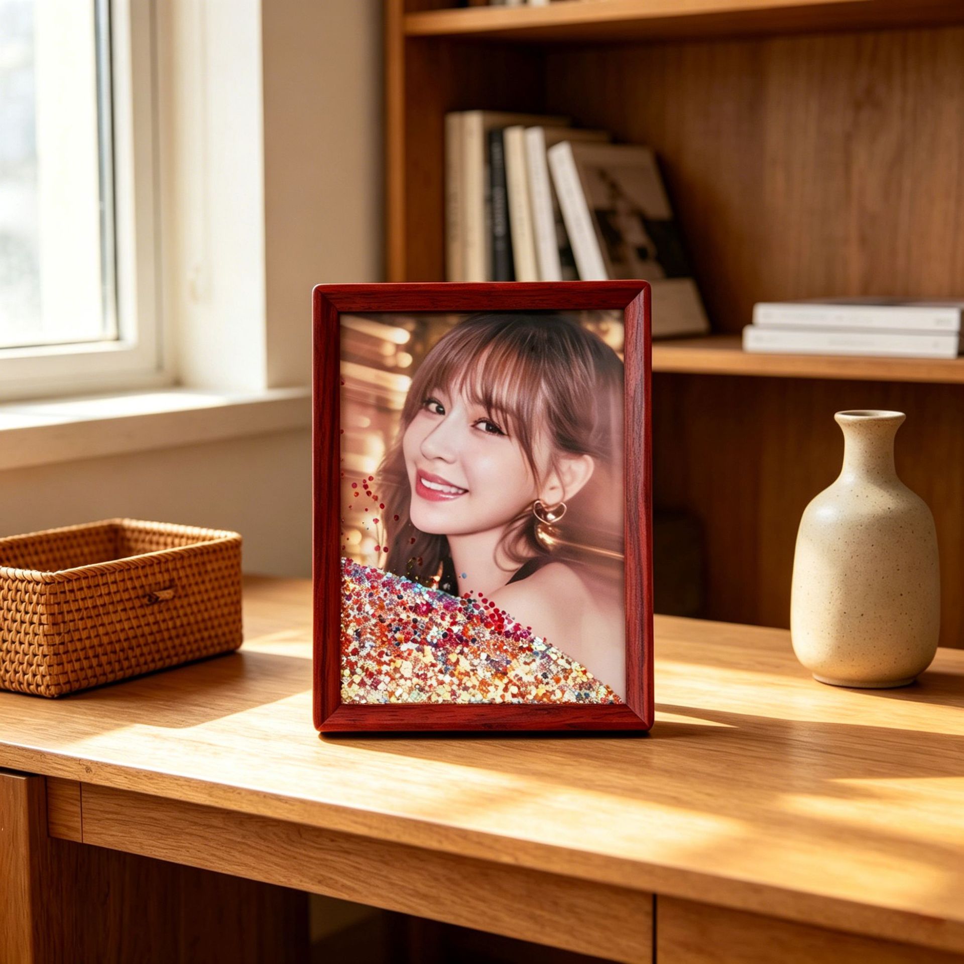 6-inch sand painting frame for entryway, living room, and desktop decoration. Creative sand hourglass artwork.