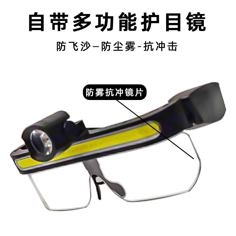 New cross-border LED eyeglass lamp with USB charging, multi-functional full-view large floodlight, cycling and fishing LED headlight