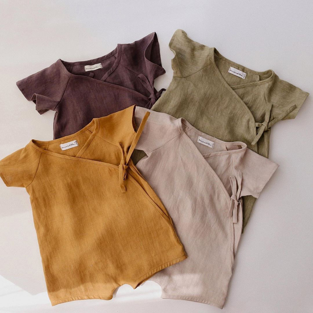 Bestselling cotton and linen onesie for boys, monk-style romper, cross-border baby/infant short-sleeved Japanese kimono.
