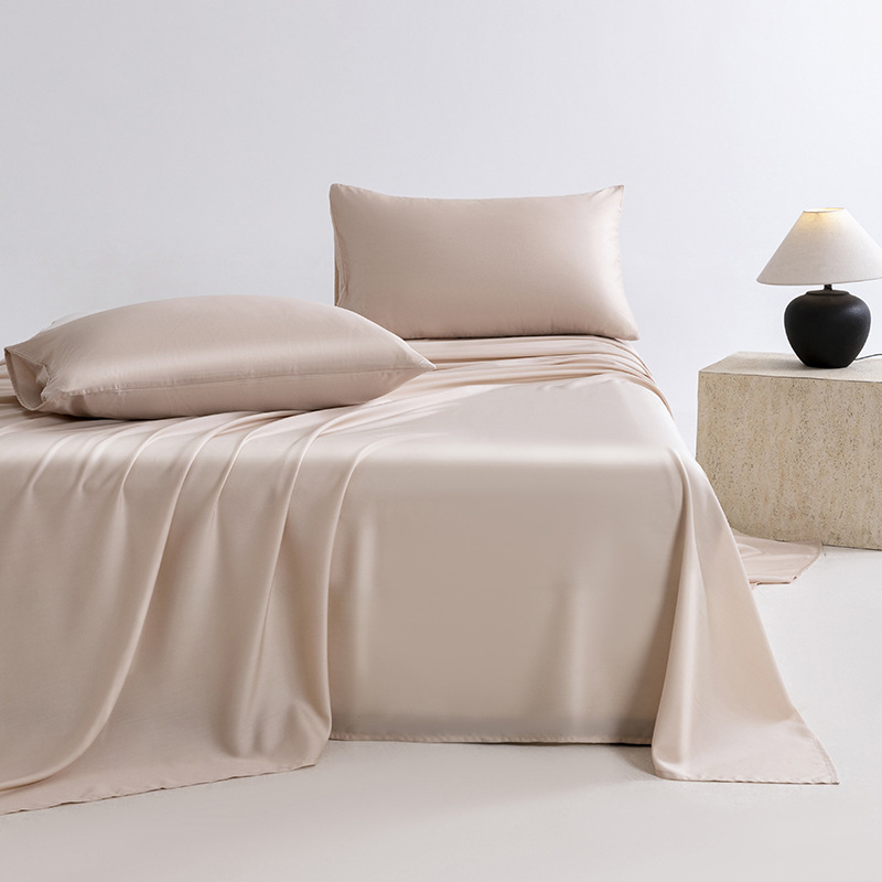 High-end feel, 100% Lyocell Tencel single bed sheet, silk, ice silk, cool summer comforter, single/double size, solid color.