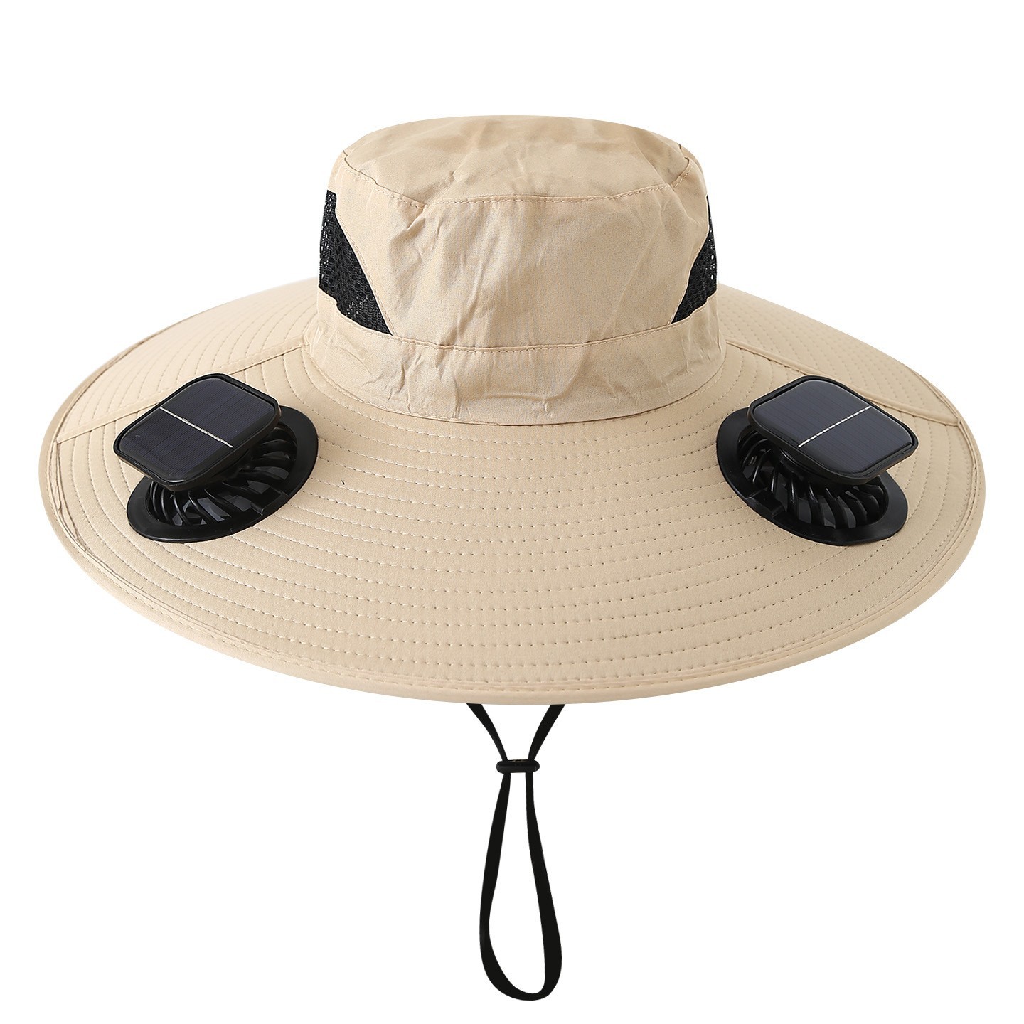 Summer new solar-powered charging fan cap, cross-border sunshade, men's outdoor fishing and mountaineering wide-brimmed fisherman's cap
