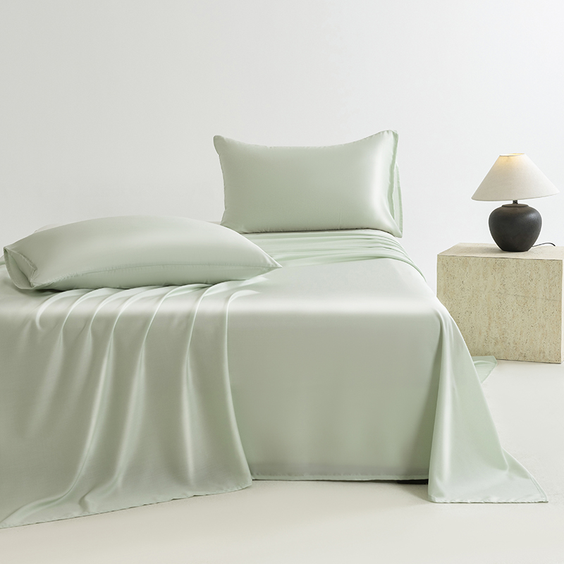 Summer Cool Lyocell Tencel Bed Sheet Single Piece Silky Smooth Naked Sleeping Single Double Ice Silk High-End Duvet Sheet Set