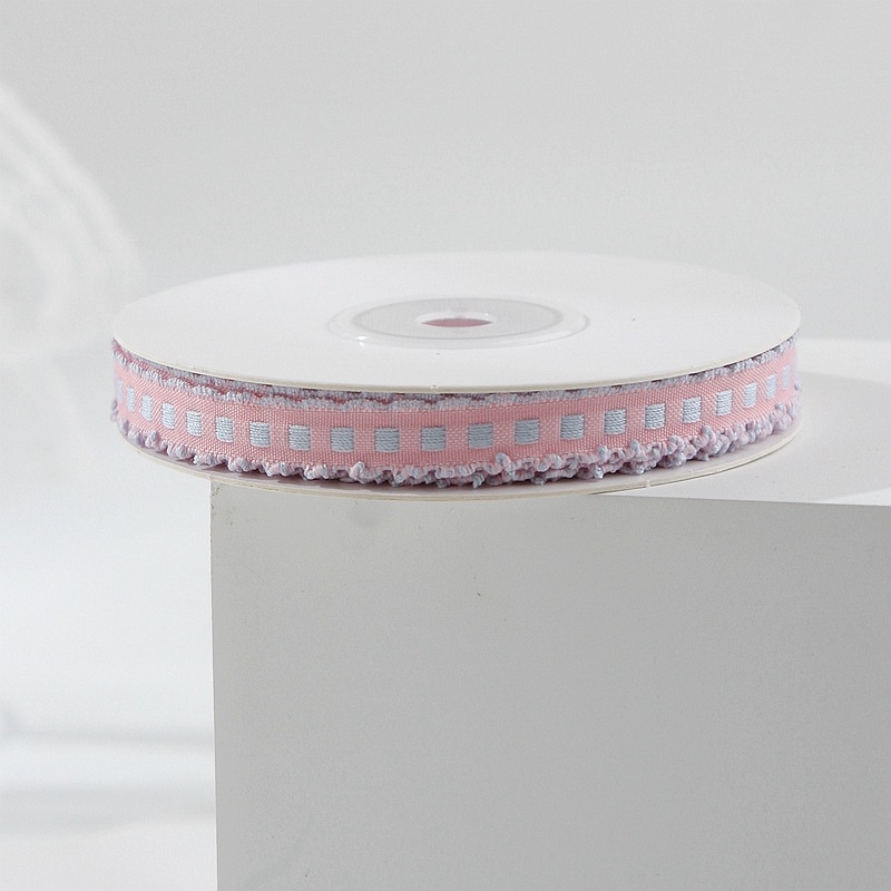 DIY handmade ribbons with lace trim, checkered pattern, bows, hair clips, accessories, clothing, shoes, hats, bouquets, and wrapping ribbons
