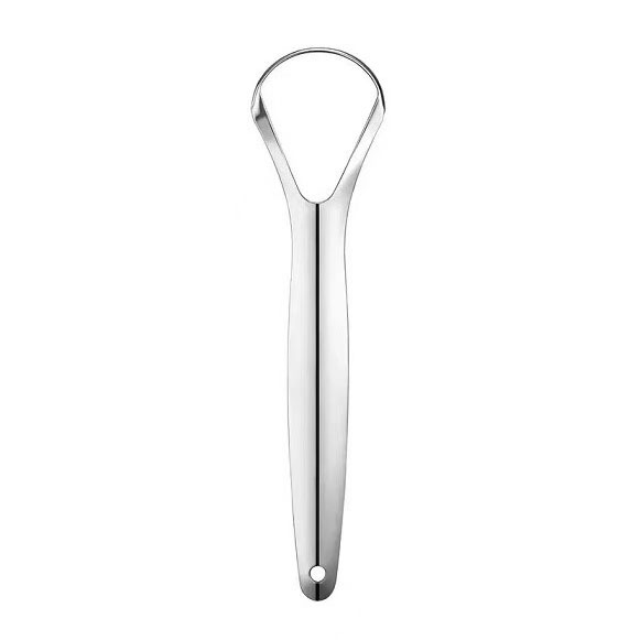 Stainless steel tongue scraper for cleaning oral cavity and tongue coating, adult tongue scraper for removing odor, U-shaped tongue scraper.