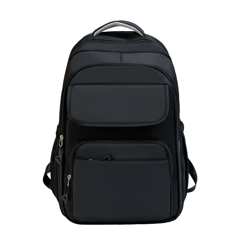 Versatile, trendy, solid color, large capacity men's and women's backpack, casual student bag, simple couple's schoolbag, gift bag