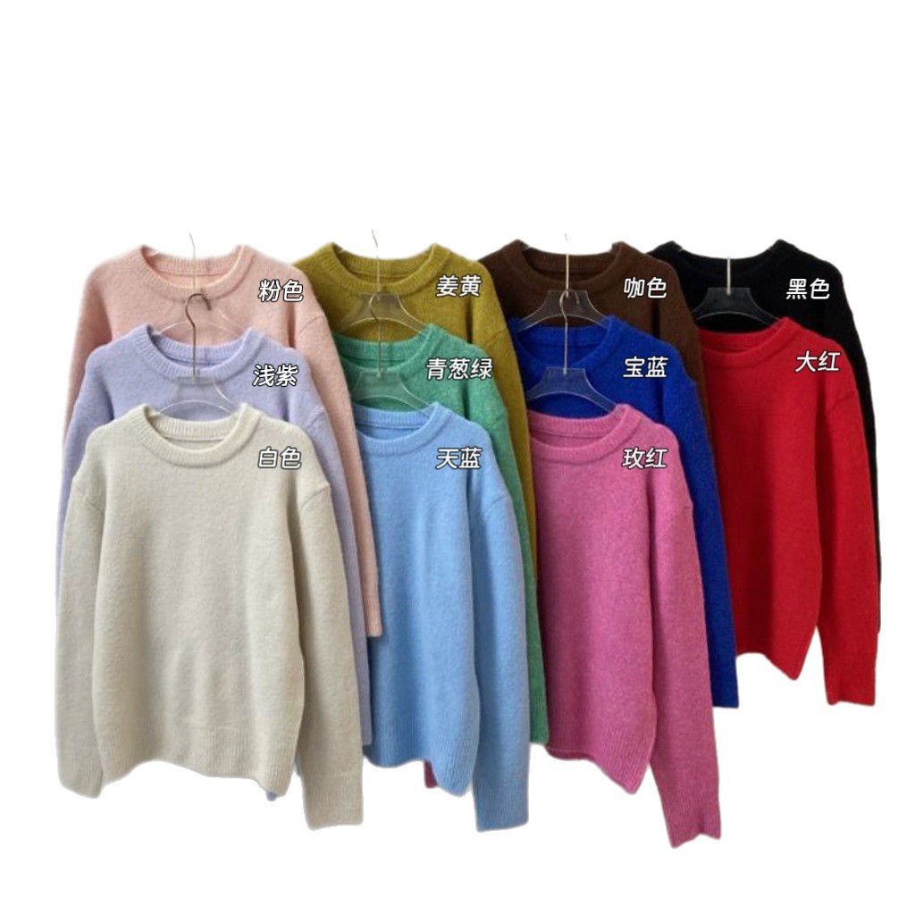 Korean single! 11 colors to choose from ~2025 Autumn/Winter versatile basic simple round-neck soft and comfortable knitted sweater for women