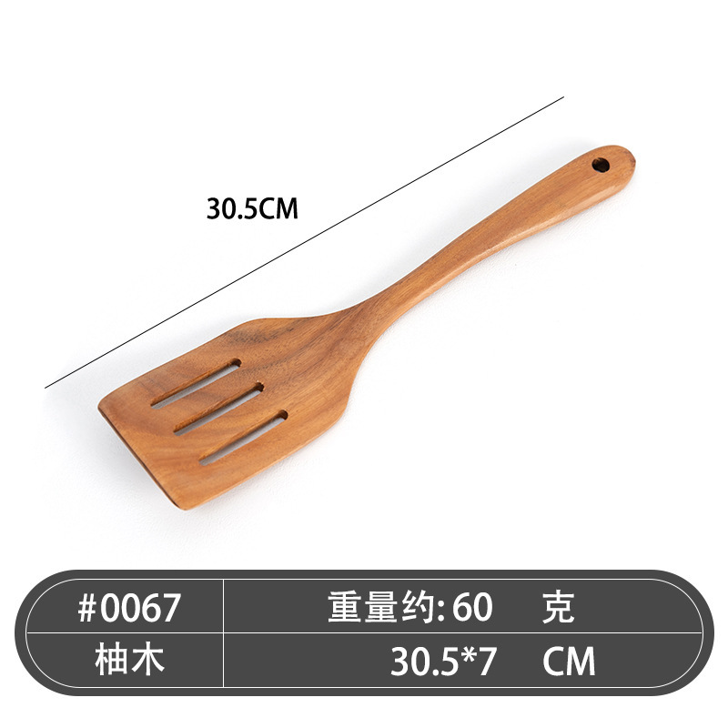 Teak spatula set, acacia wood spoon, wood spatula, rice spatula, salad spoon, noodle scoop, household cooking spatula and spoon set, kitchenware