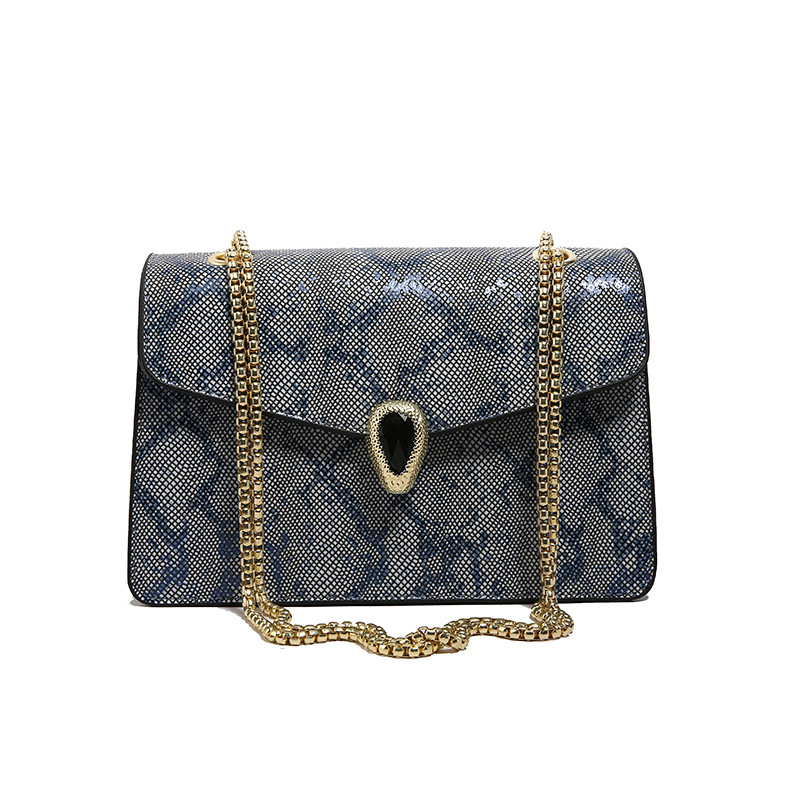 Crocodile-patterned high-end fashion versatile women's bag, 2024 new style, crossbody/shoulder bag, double-compartment flap small square bag.