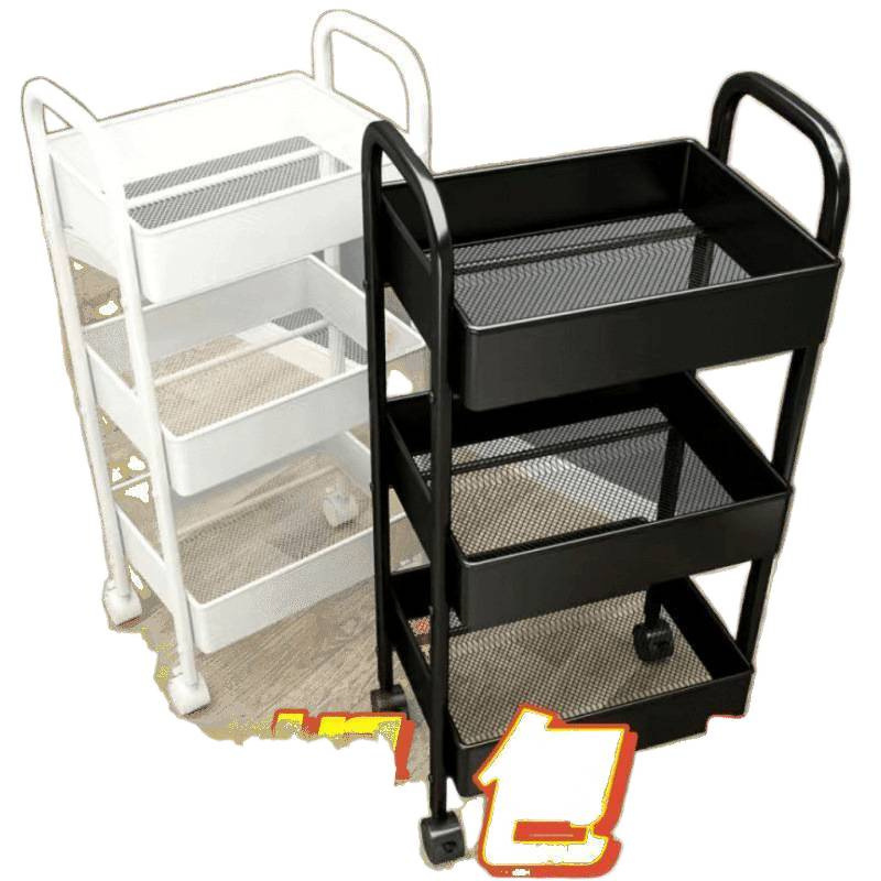 Thickened barber shop trolley storage rack for kitchen, bedroom, and bathroom; mobile storage rack.