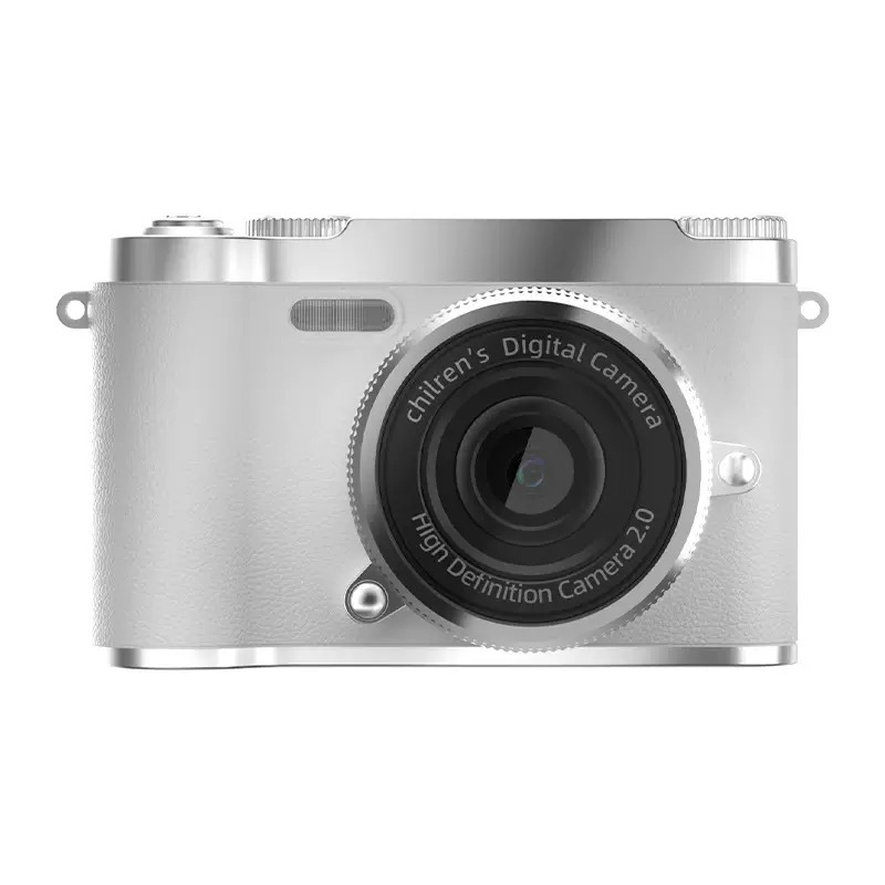 Retro CCD digital camera, high-definition dual-lens camera, video recording, available now, portable for students, perfect for campus use.