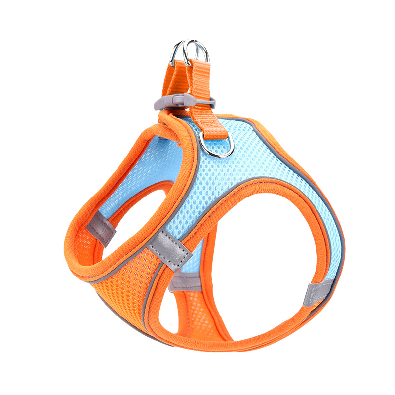 Vest dog chest and back strap, summer nylon pet leash, dog leash chain, reflective dog leash, reflective design