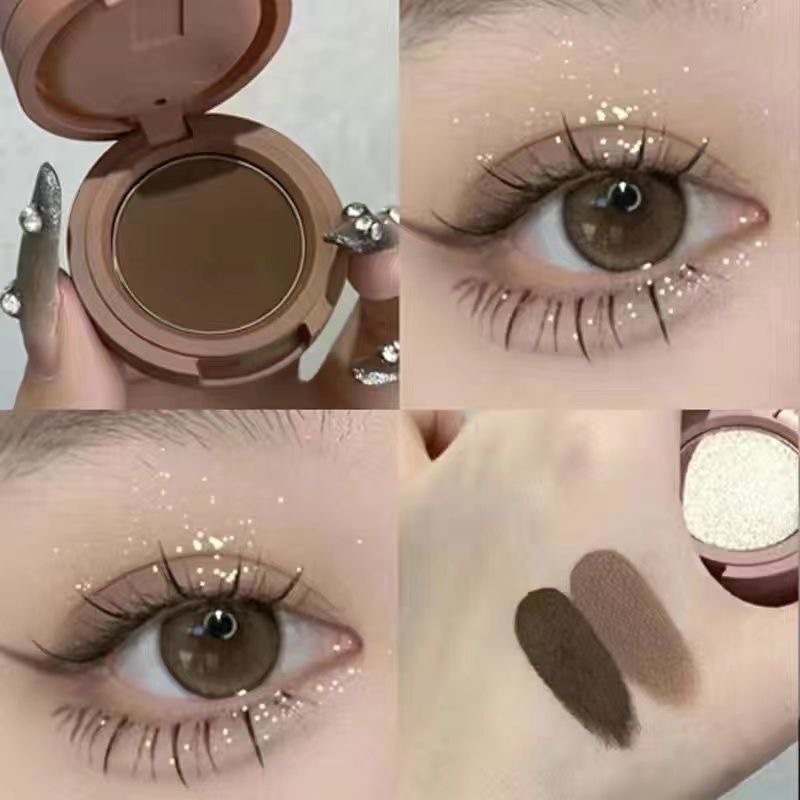 HERORANGE ~ Gentle Breeze Three-Color Eyeshadow Palette (Three-Layer Bento Box Style) - Shimmering, Matte, Fine Shimmer, Large Glitter Flakes