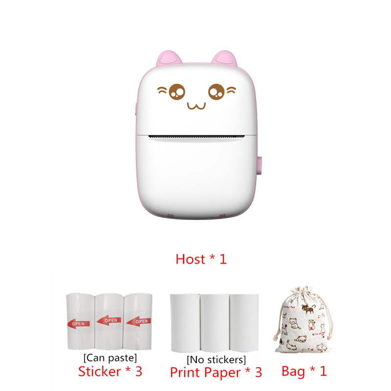 Xunchen AI Error Label Printer, Ultra-HD Small Mini Photo Journal Printer, Homework Organizer, Meow Meow Magic Tool