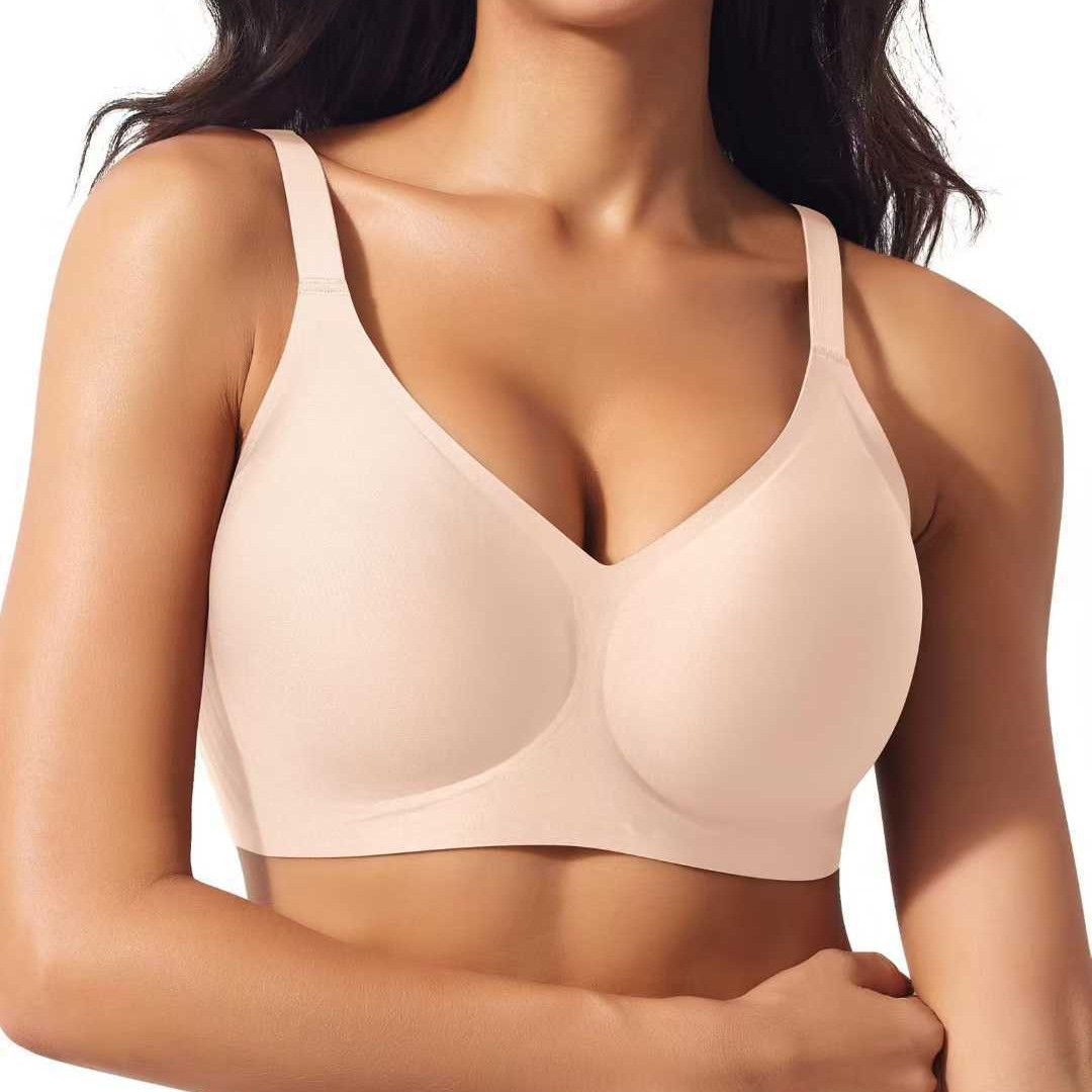 Amazon's best-selling jelly-like soft support bra, wire-free, lifts and pushes up, makes large breasts appear smaller, adjustable.