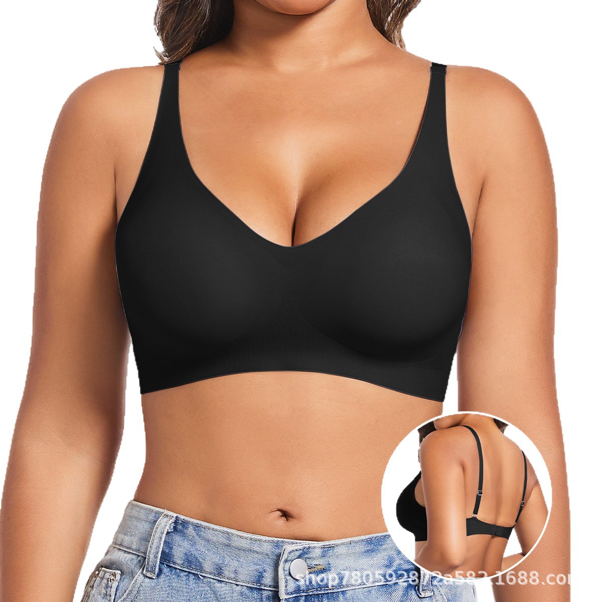 Women's Deep V Sexy Wire-Free Push-Up Comfortable Seamless Bra