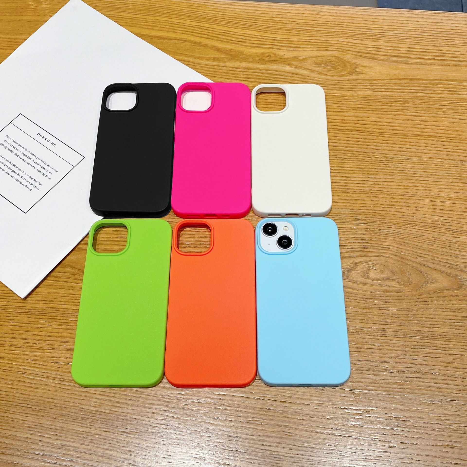 Half-coverage frosted silicone case for iPhone 15, solid color, shockproof, suitable for Apple 16XR, 13, and 17.