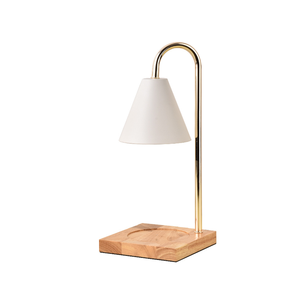 Aroma diffuser lamp with timer and height adjustment, featuring lily of the valley candle, a bedside ornament, Nordic style wooden diffuser lamp, table lamp.