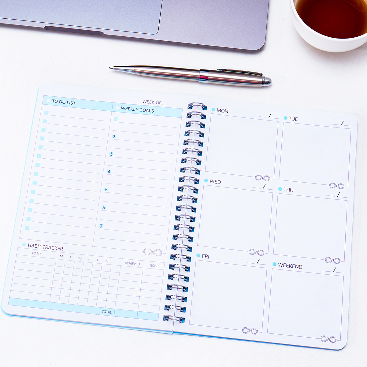 English Schedule This Week Planner 52-Week Self-Completion Planner Notebook - Cross-border Bestseller
