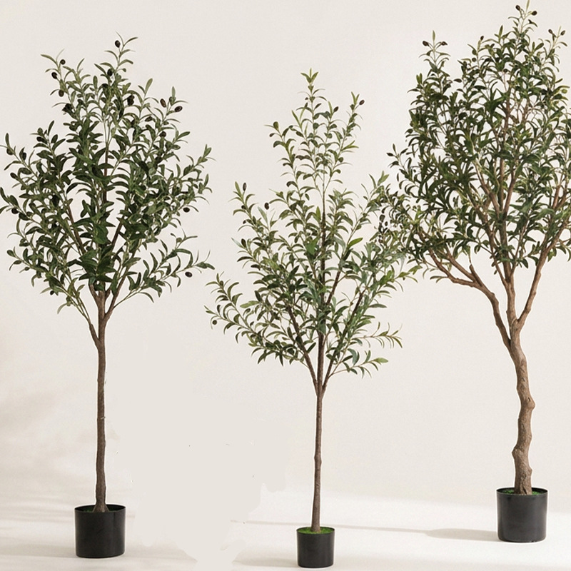 Artificial green plants such as olive trees, large floor-standing artificial trees, cross-border home interior decoration and landscaping potted artificial trees