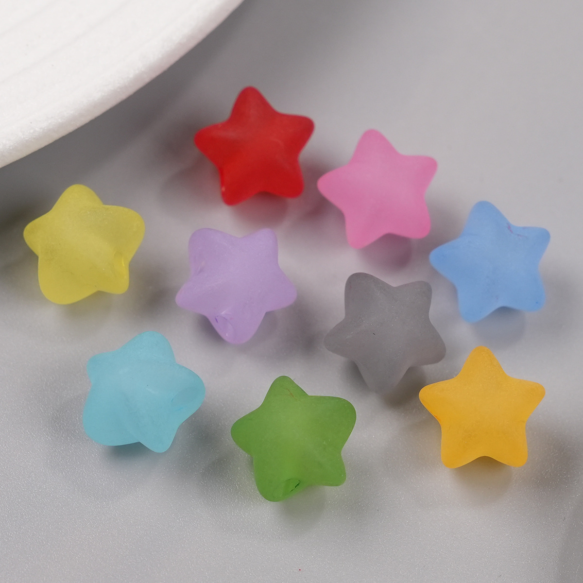 DIY Matte Five-Pointed Star Phone Chain, Bracelet, Necklace, Earrings, Jewelry Accessories (Transparent Frosted Fat Star Beads)