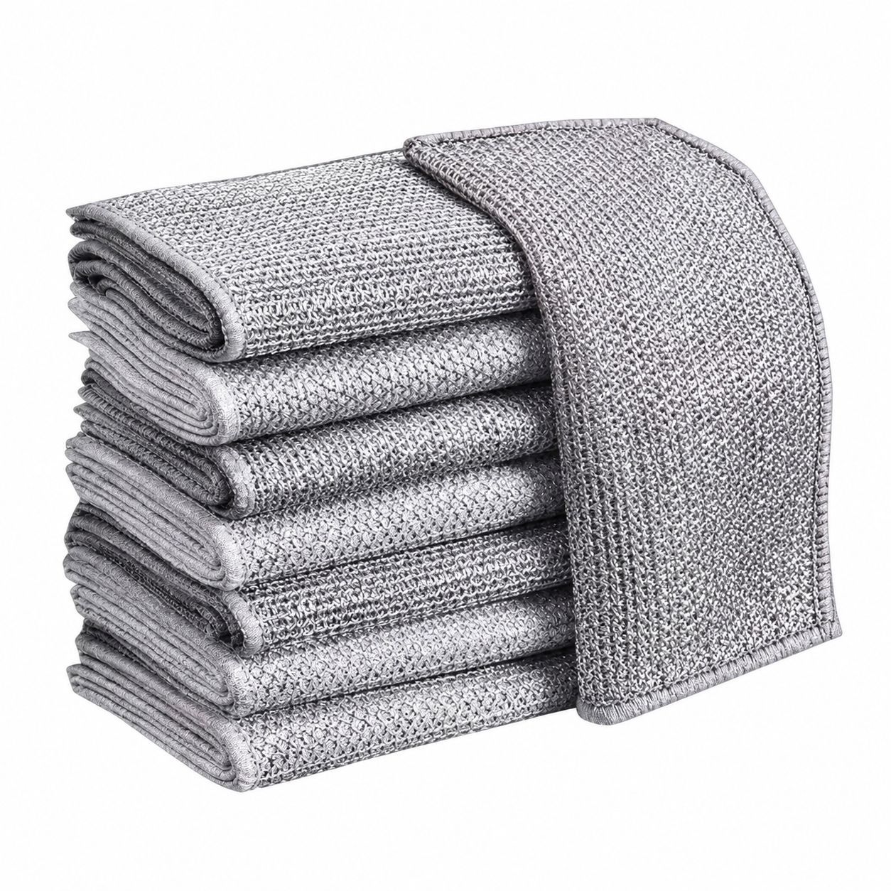 New double-layer thickened, oil-removing and quick-cleaning dishcloths with silver wire cloths replacing steel wool balls for kitchen-specific use