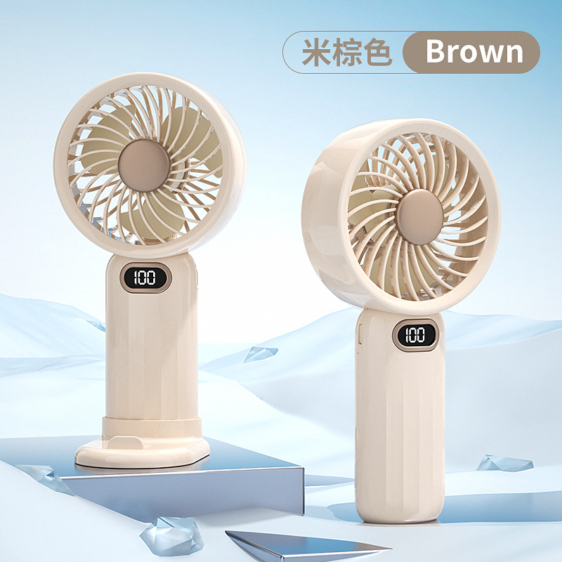 New cross-border handheld No. 7 mini portable student desktop fan gift logo cross-border camping style