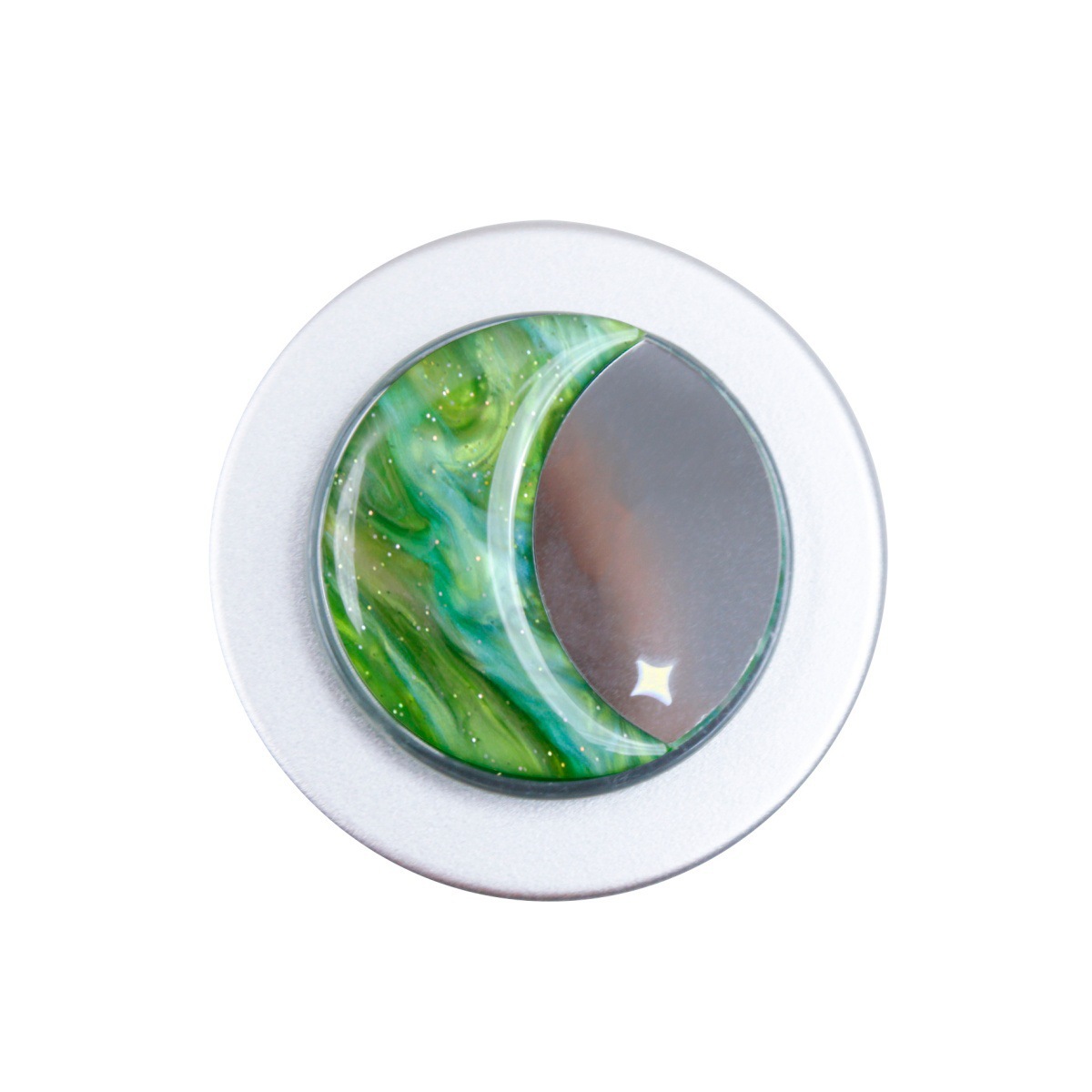 The new ins moon mirror is equipped with a MagSafe magnetic stand with strong adsorption force and a retractable desktop airbag