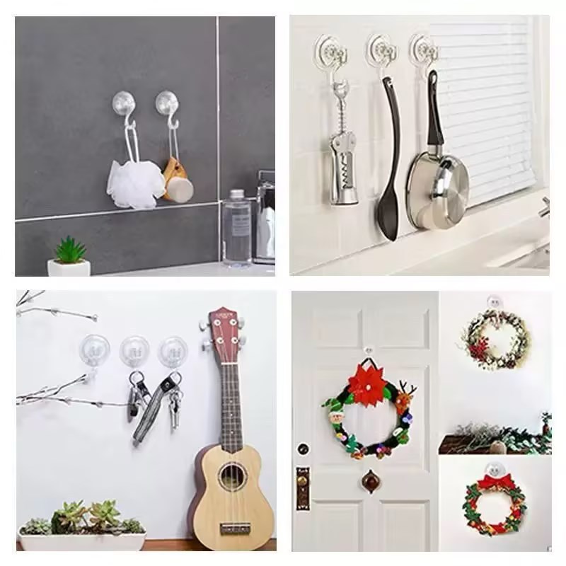Movable nail-free suction hooks, strong load-bearing capacity, traceless suction cup towel hooks, kitchen and bathroom wall cabinet hanging and storage hooks