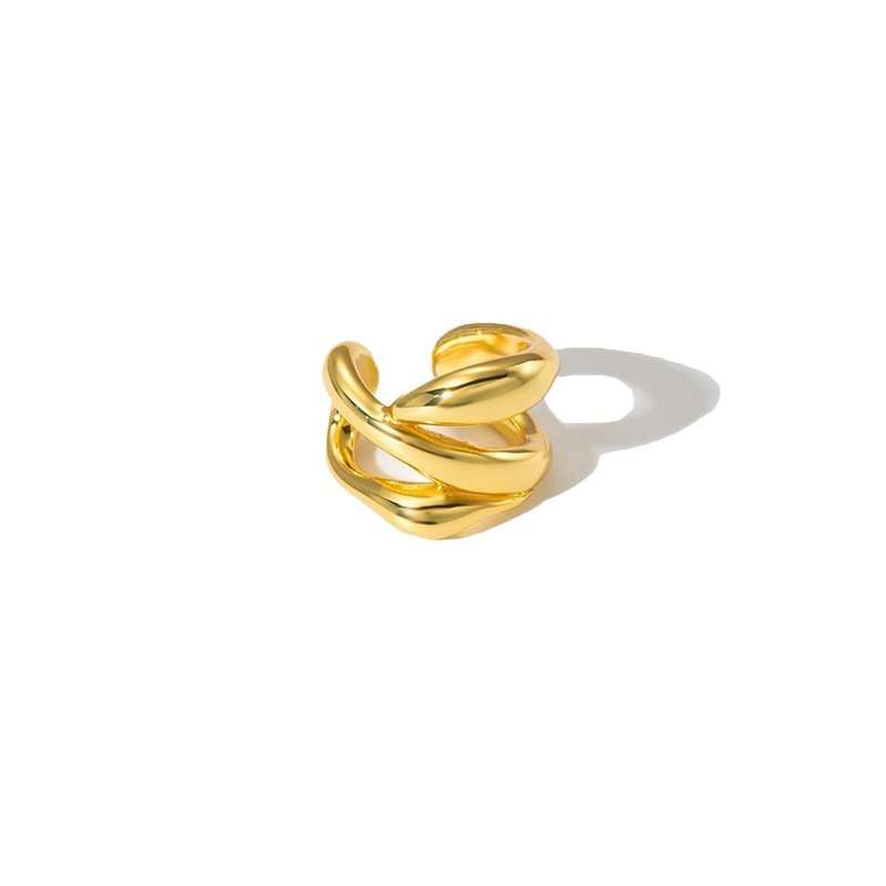 European and American style multi-layered line clip-on earrings, single earrings, unique and irregular fashion ear cartilage clip-on earrings, sweet and cool style wholesale.