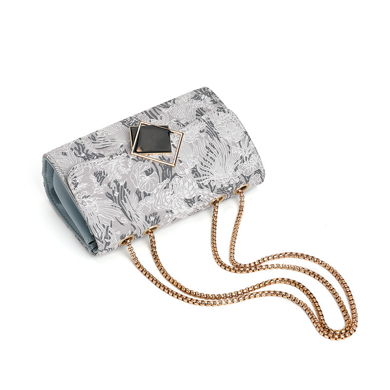 2024 Embroidered Chain Small Square Bag, Versatile Shoulder Bag, Chinese Style Crossbody Bag, Trendy Chinese Style