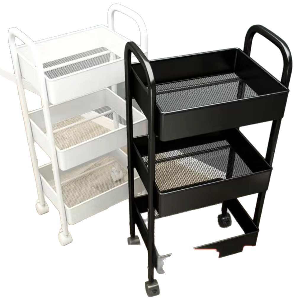 Small stroller storage rack, floor-standing unit for kitchen and bedroom, multi-layer baby snack rack, portable bathroom/toilet storage rack.