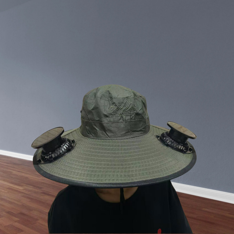 Fan cap, outdoor labor protection construction breathable fan cap, construction site cap, summer cooling waterproof charging cap