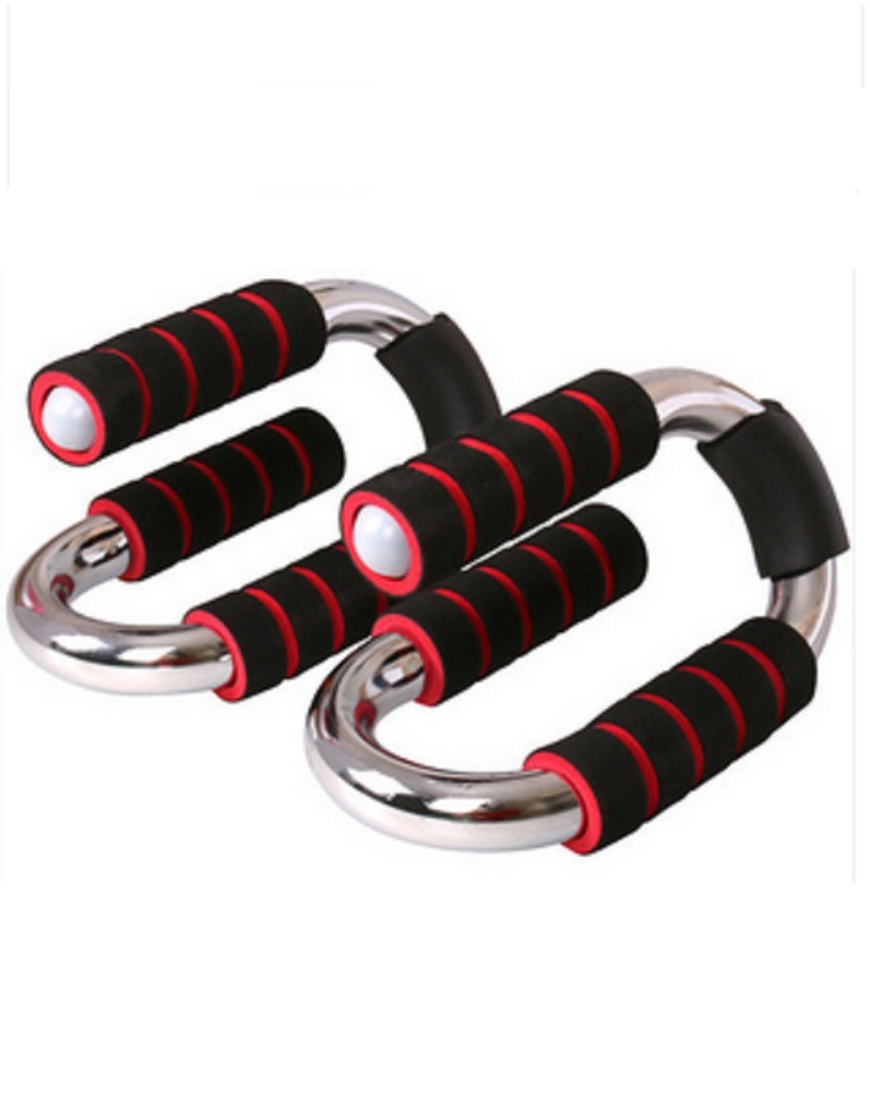 Electroplated S-shaped push-up stand, men's abdominal contraction exercise fitness equipment, women's home belly reduction silent wheel