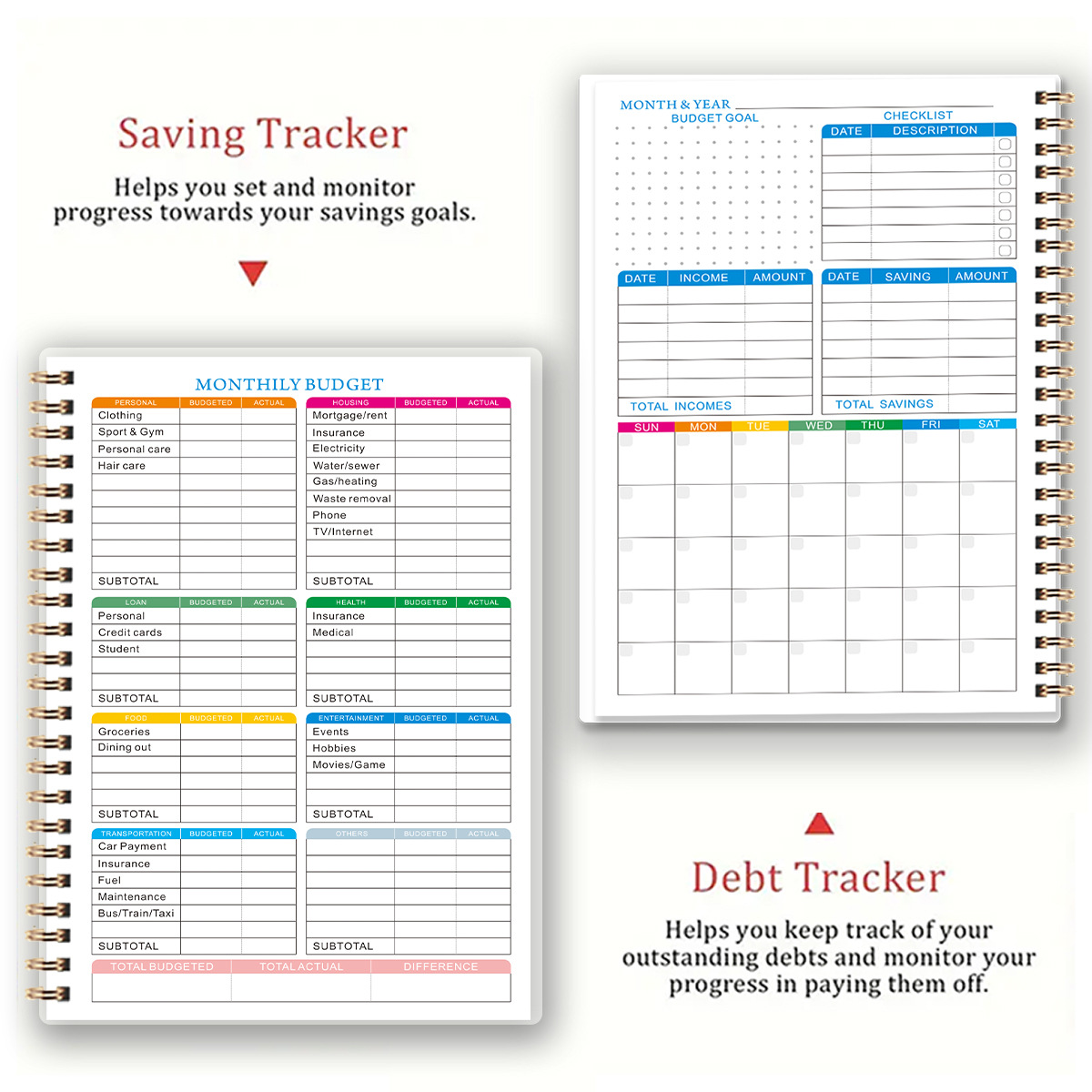 English Budget Planner/Planner for Personal/Family Accounts/Business
