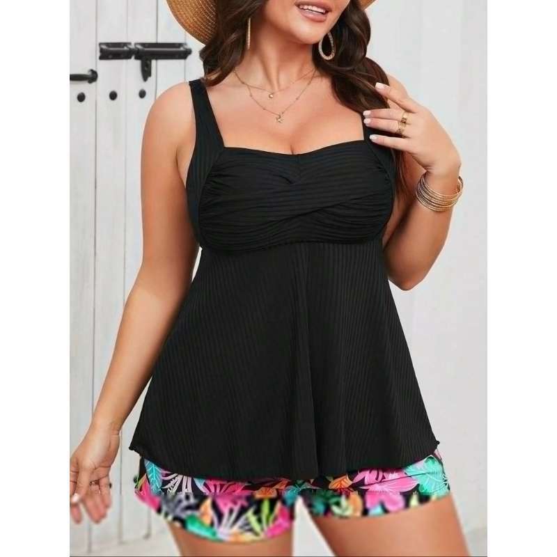Amazon Women's Two-Piece Swimsuit, Plus Size Tankini Swimsuit, Cross-Border Foreign Trade Women's Bikini Swimsuit