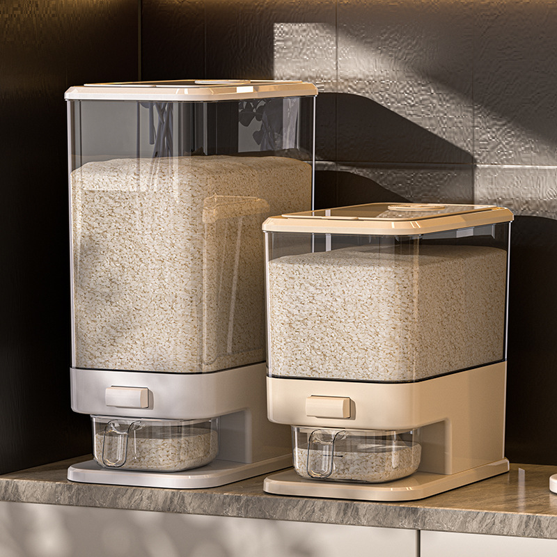 Press-type rice bucket, household insect-proof and moisture-proof sealed grain storage bucket, food-grade rice box surface bucket, rice and flour storage container