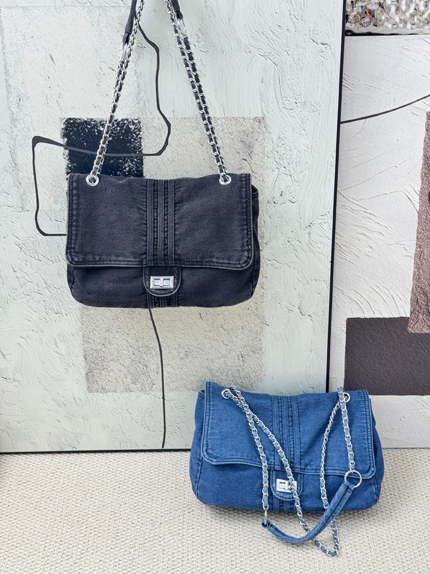 Women's Denim Bag 2026 New Fashion Large Capacity Chain Shoulder Bag High-End Canvas Tote Bag Hobo Bag